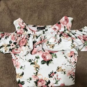 cold shoulder floral top